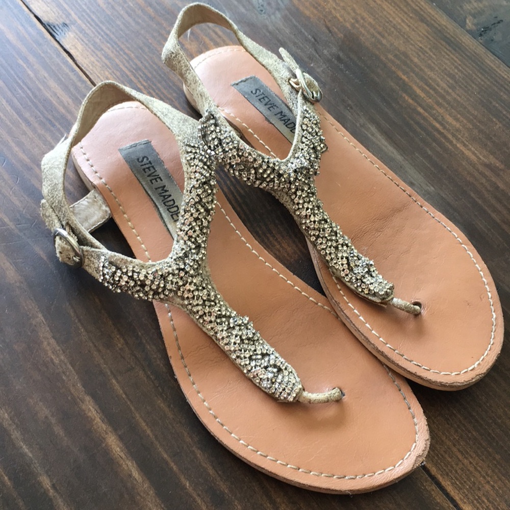 Rhinestone Steve Madden thong sandal